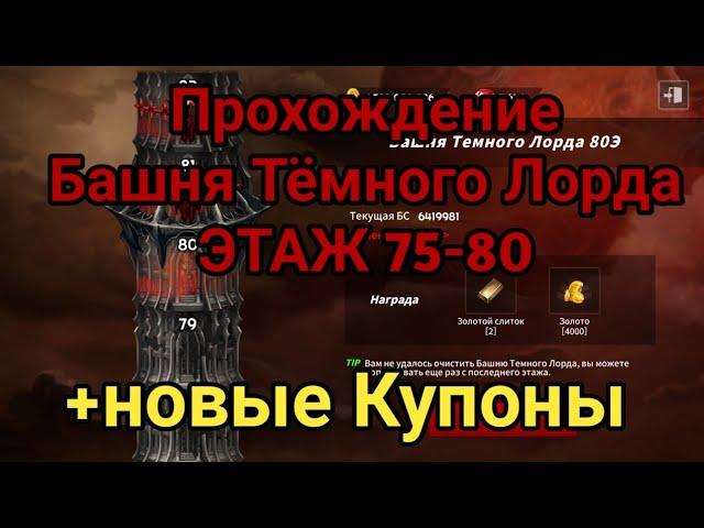 Sword master story: Новые Купоны. Прохождение Башни Тёмного Лорда ЭТАЖ 75-80. #swordmasterstory