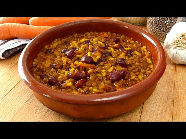 Lentejas con arroz  Recetas de Lentejas