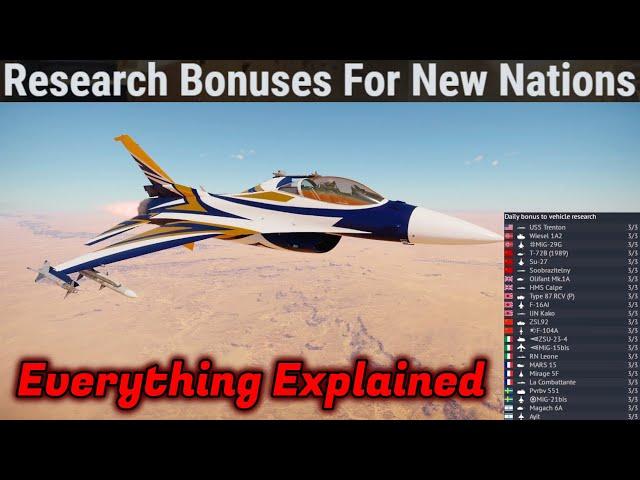 Research Bonuses for New Nations Explained [War Thunder]