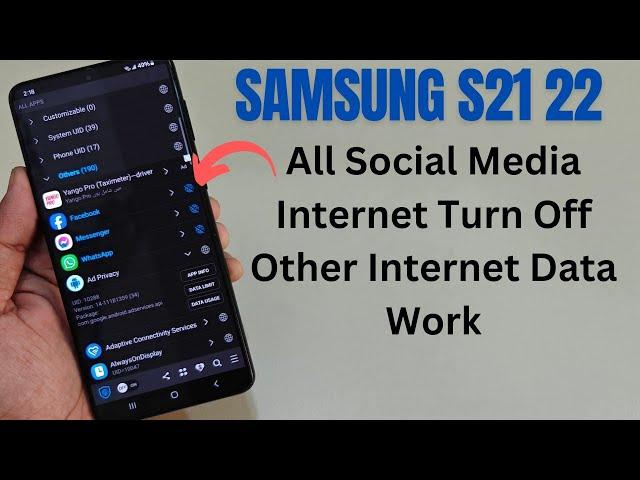 Samsung S21 S22 Turn Off All Social Network But | Other Internet Work Social Off