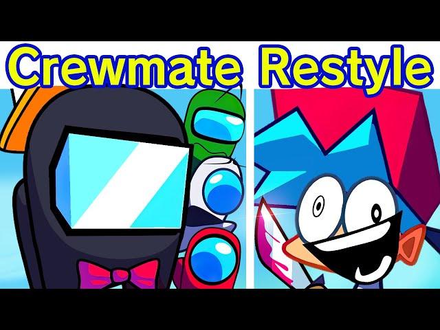 Friday Night Funkin' VS Crewmate Restyle & Cutscenes (FNF Mod Funky Mates) (Among Us Black Imposter)