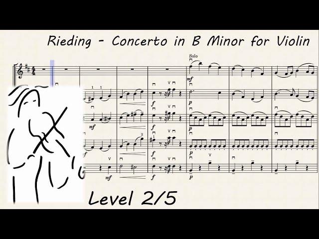 Rieding Violin Concerto in B Minor. Play Along. www.SashaViolin.com