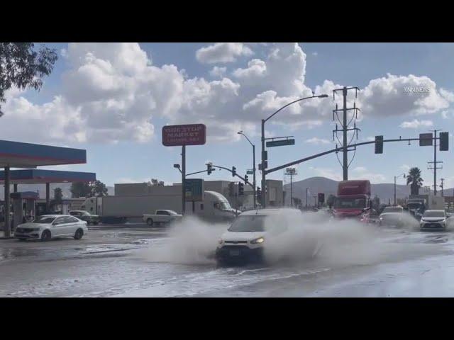 Roads flooded in parts of Southern California