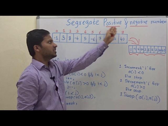 Segregate positive and negative numbers in Array