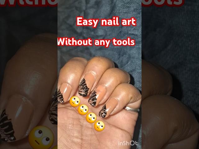 Easy nail art to make at home without tools #nailart#nailartdesignssimpleandeasy#youtubeshorts#nails