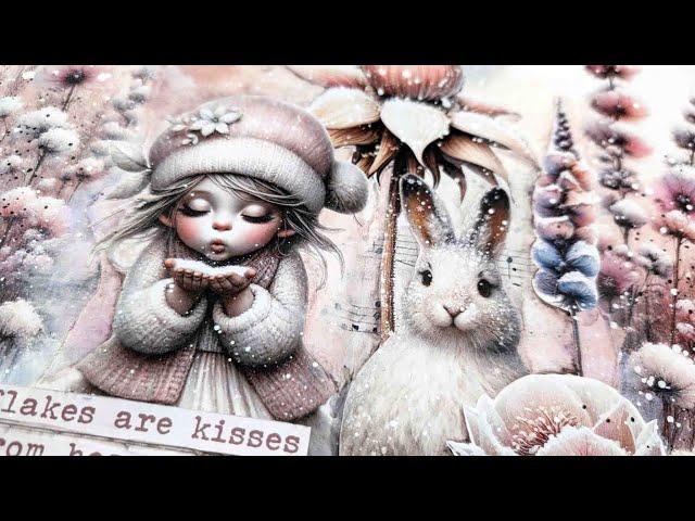 HOW TO BLEND your background using acrylic paints - 'Winter Stories' journal page