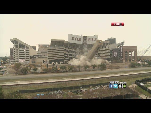 Kyle Field Implosion - KBTX Live Coverage