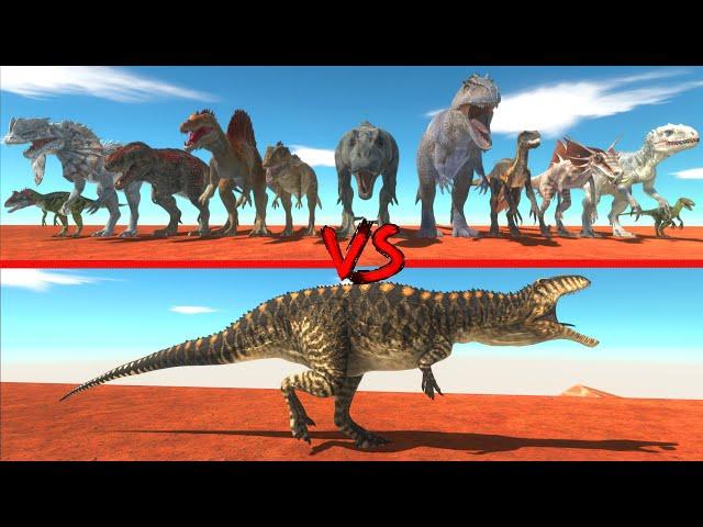 New Acrocanthosaurus in Battle with All Carnivore Dinosaurs - Animal Revolt Battle Simulator