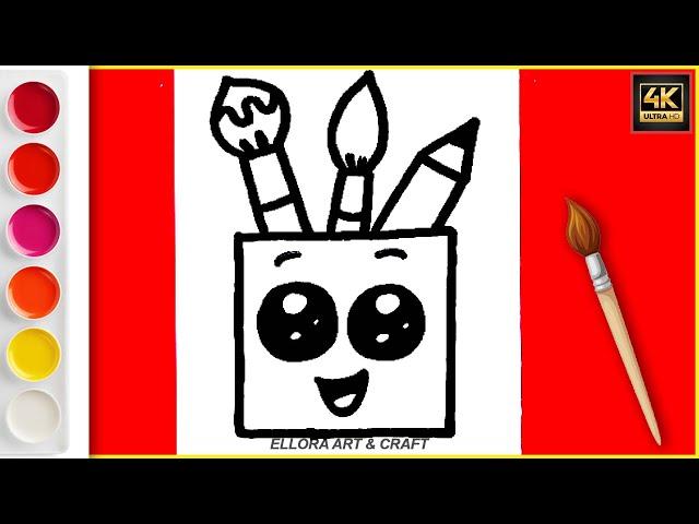 HOW TO DRAW A CUTE ART MATERIAL, Ellora Art & Craft