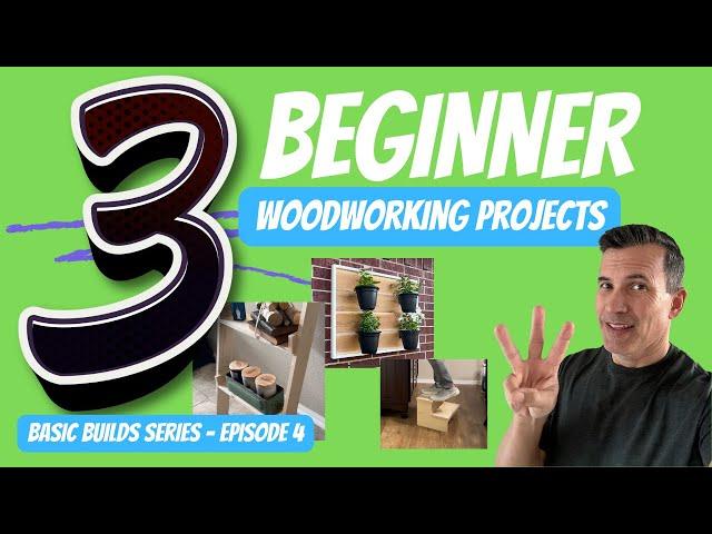 Beginner Woodworking Projects with Basic Tools | DIY Step Stool, Wall Planter, & Ladder Shelf