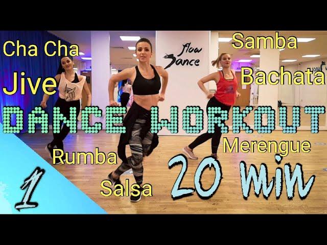 20 Min Beginner Dance Workout - Hustle, Salsa, Merengue, Cha Cha, Rumba, Samba, Jive | Follow Along