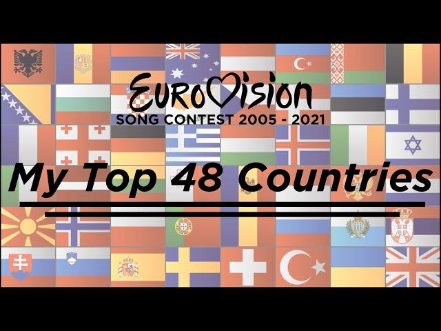 Eurovision Song Contest: My Top 48 Countries (2005 - 2021)