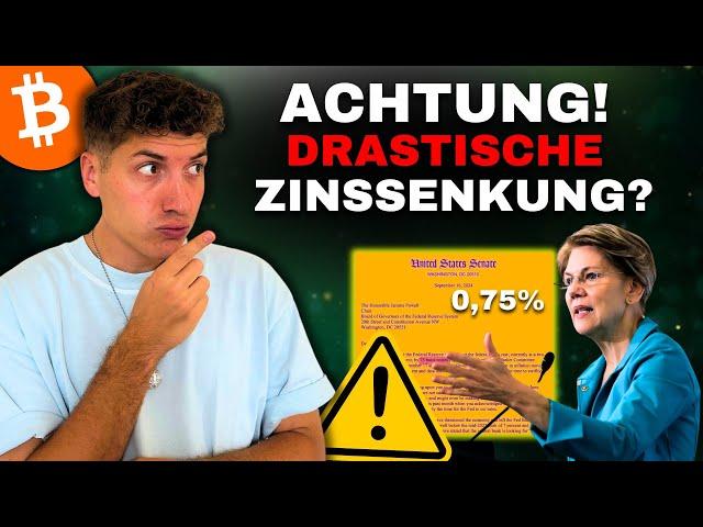 Bitcoin: Warren fordert 0,75% FED Zinssenkung! Ist es zu SPÄT?