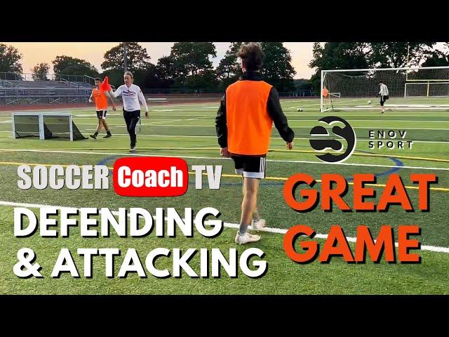 SoccerCoachTV - Try this different Defending and Attacking game with your team.