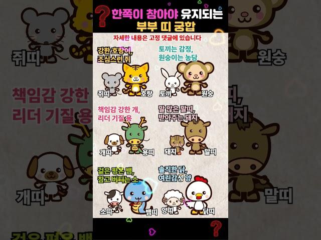 한쪽만 참고 사는 부부 띠 궁합