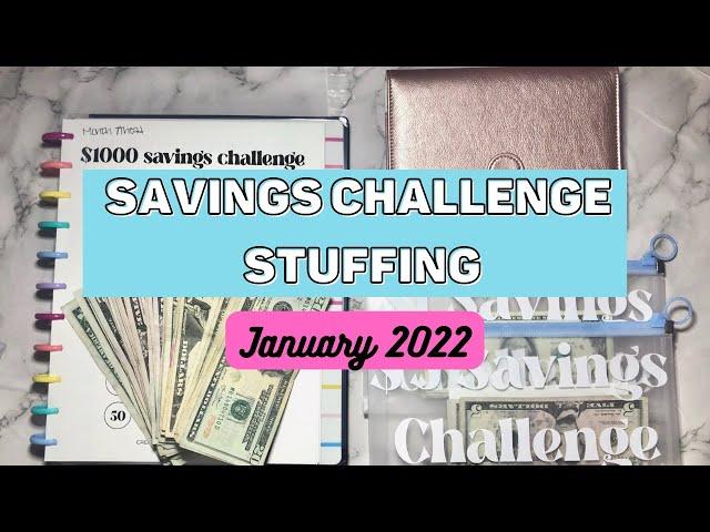 Cash Stuffing Savings Challenges | January 2022 | Kimberly Budgets