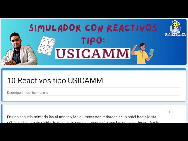 Simulador con reactivos tipo USICAMM