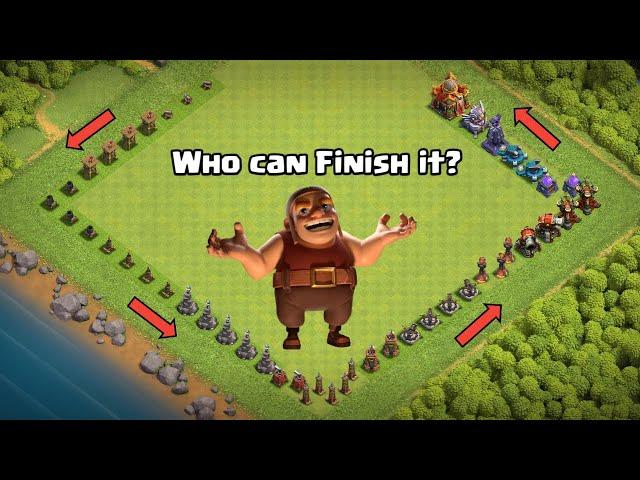 Level 1 Longest Defense Formation Challenge! - Clash of Clans