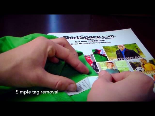 The Simplicity of Tear Away Tags - Easily remove T-Shirt Tags.