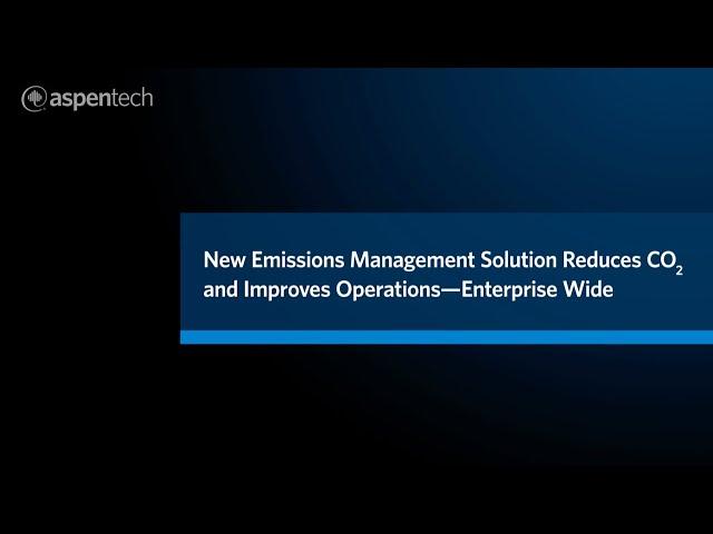 Demo of AspenTech Emissions Management Solution