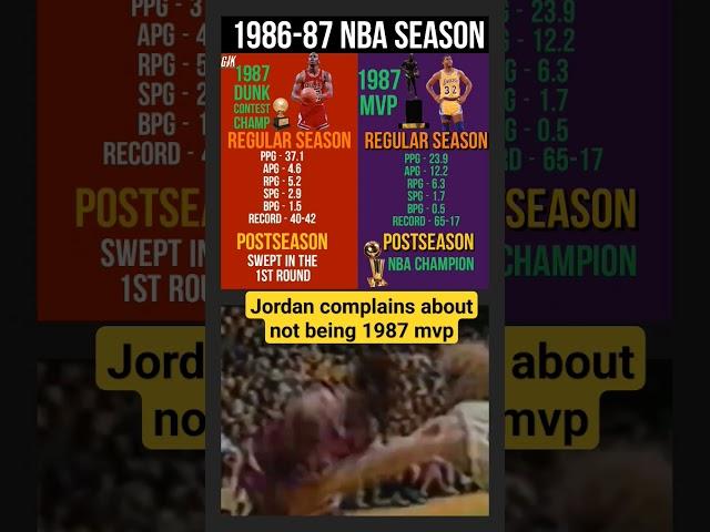 Michael Jordan doesn't know why Magic Johnson was mvp in 1987