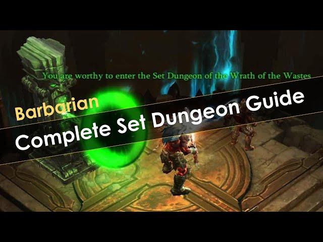 Diablo 3 Complete Barbarian Set Dungeon Guide (Immortal Kings, Raekor, Wastes, Might of the Earth)