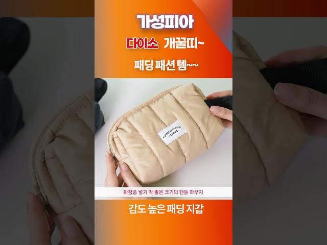 다이소 개꿀띠~ 패딩 지갑,파우치,크로스백 #shorts