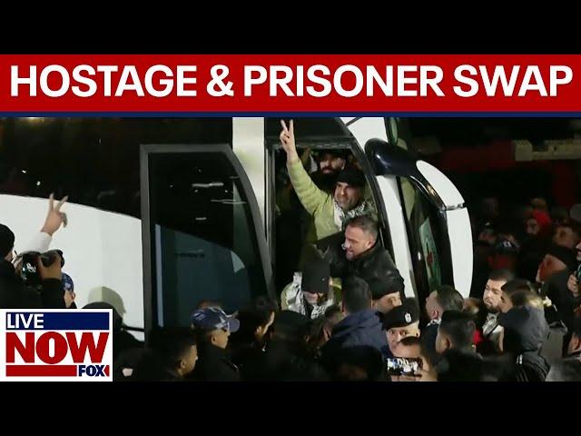 4 Israeli hostages handed over in exchange for Palestinian prisoners | LiveNOW from FOX