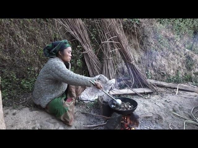 Nepali village ||Cooking meat and vegetables in the village