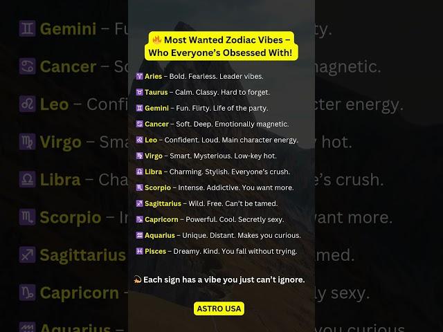  Most Wanted Zodiac Vibes #zodiac #zodiacsigns #astrology #astrologysigns #shorts #tarot #trending