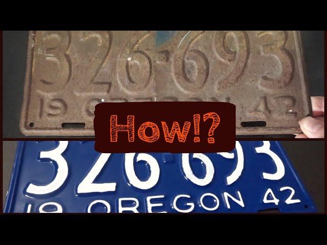 Awesome restoration of vintage license plate