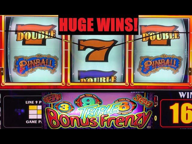 BIG WINS! $10 SPINS ON NEW 9 LINE PINBALL + 3X 6X 9X BONUS FRENZY SLOT PLAY FROM WESTGATE IN VEGAS!