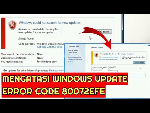 Cara Mengatasi Windows Update Error Code 80072EFE di Windows 7 || Tutorial Lengkap Windows Update