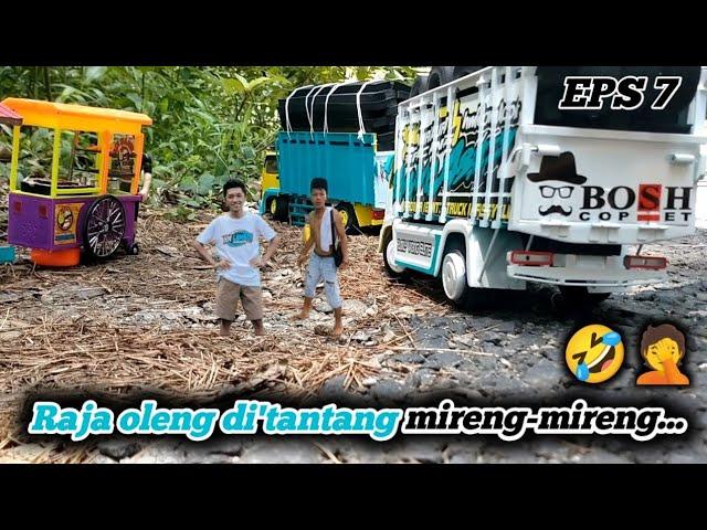 Truk Wahyu abadi 2 ditantang oleng sama besi tua cak selamet  || versi miniatur truk lucu ||