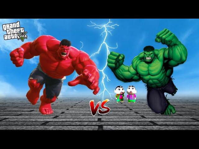 GTA 5 : RED HULK vs GREEN HULK FIGHT  IN LOS SANTOS