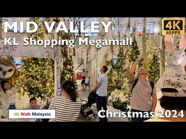 [4K 60fps HDR] MID VALLEY | Kuala Lumpur Shopping Megamall - Christmas 2024 | Malaysia Walking Tour