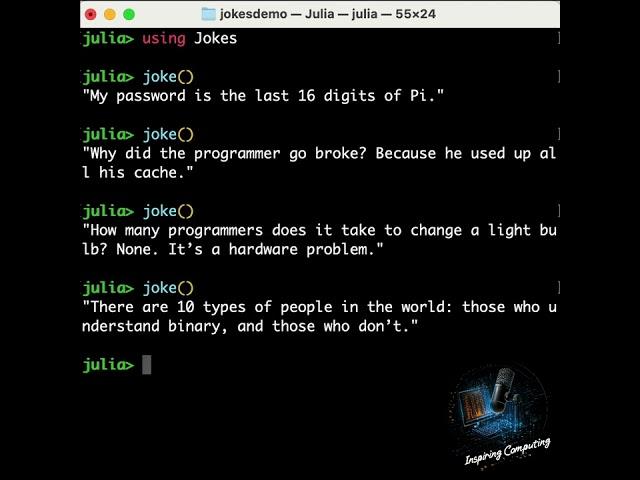 A neat way to get Julia to tell you a Joke #julialang #julia