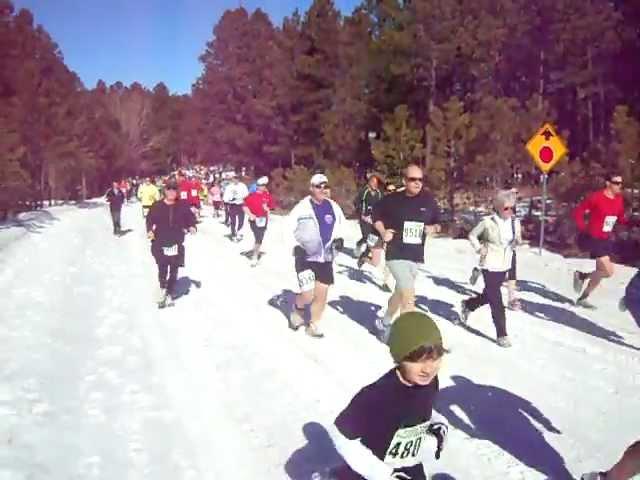 Start of the Pikes Peak Road Runners Winters Series IV  short-course race