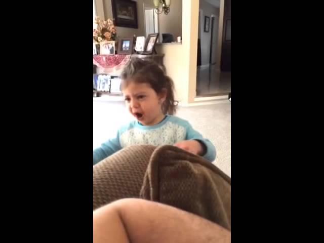 Funny baby reaction