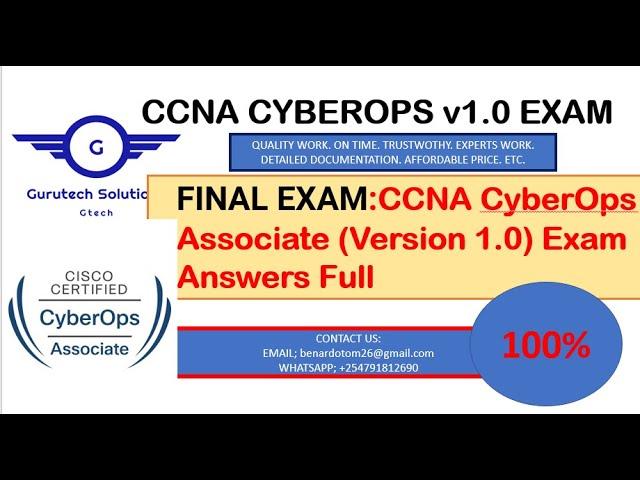 CCNA CyberOps Associate (v 1.0) FINAL Exam Answers Full  - CyberOps Associate 1.0 Final exam
