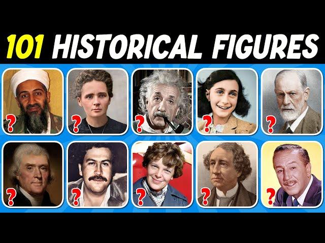 Guess 101 Historical Figures Quiz | World History Quiz 