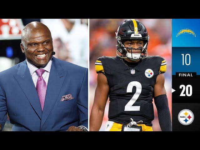 "Russell Wilson lost his job to Justin Fields." - Booger McFarland on Steelers def. Chargers 20-10