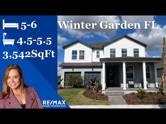 New Home in Winter Garden FL, 5 to 6 Bedrooms, 4.5 to 5.5 Baths, Loft, 3 Car Tandem Garage