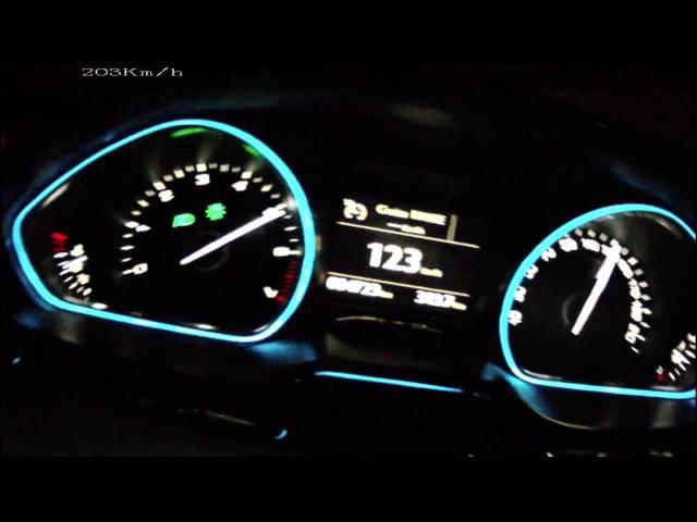 Peugeot 208 1,6 THP 156 - acceleration 0-210 km/h + Vmax test