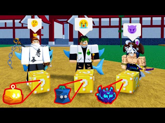 BLOX FRUITS MAS O LUCKY BLOCK DECIDE NOSSAS FRUTAS