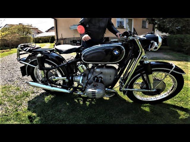 1961 BMW R60/2  | kick start | Beautiful Sound Idle Speed and Walk Around