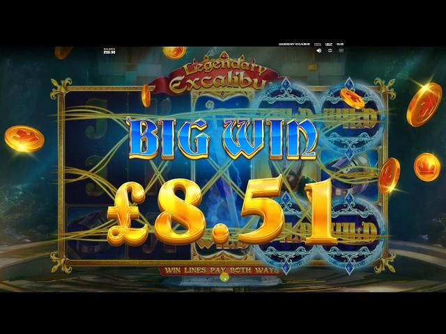 Legendary Excalibur 95.80% RTP by Red Tiger Gaming slots- Wild Respin & Big Win