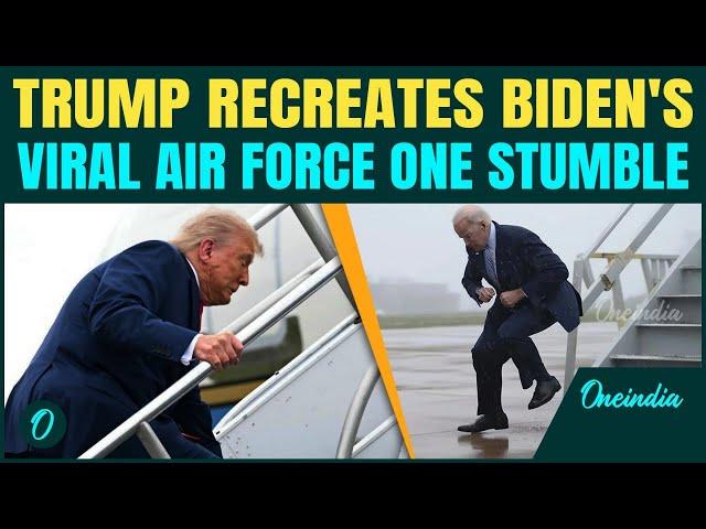 Cameras Catch Trump Tripping on Air Force One — Internet Exposes Double Standards for Mocking Biden