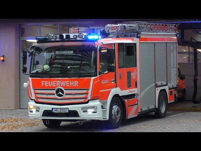 [Prototyp-HLF mit Bullhorn] Einsatzfahrten Feuer- und Rettungswache Rotherbaum F13 Hamburg