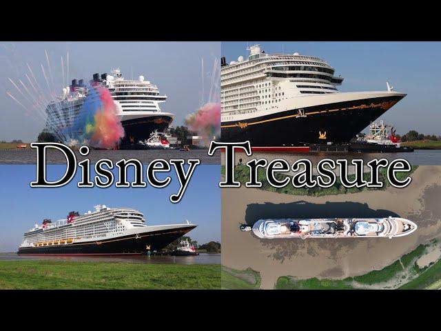 River Cruise Adventure DISNEY TREASURE Magical First Journey with Horn Blast | Meyer Werft Shipyard